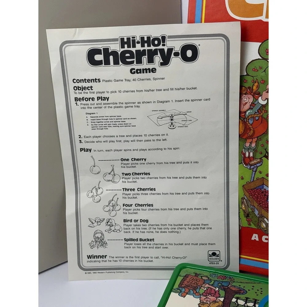Vintage 1985 - Hi Ho! Cherry-O Kids Counting Game by Golden - 100% Complete